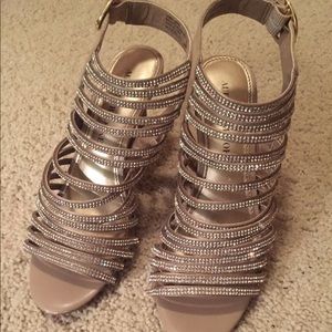 Strappy rhinestone heels